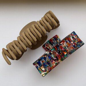 Hair Clips Hair Accessories Irregular Acrylic 2 Pack